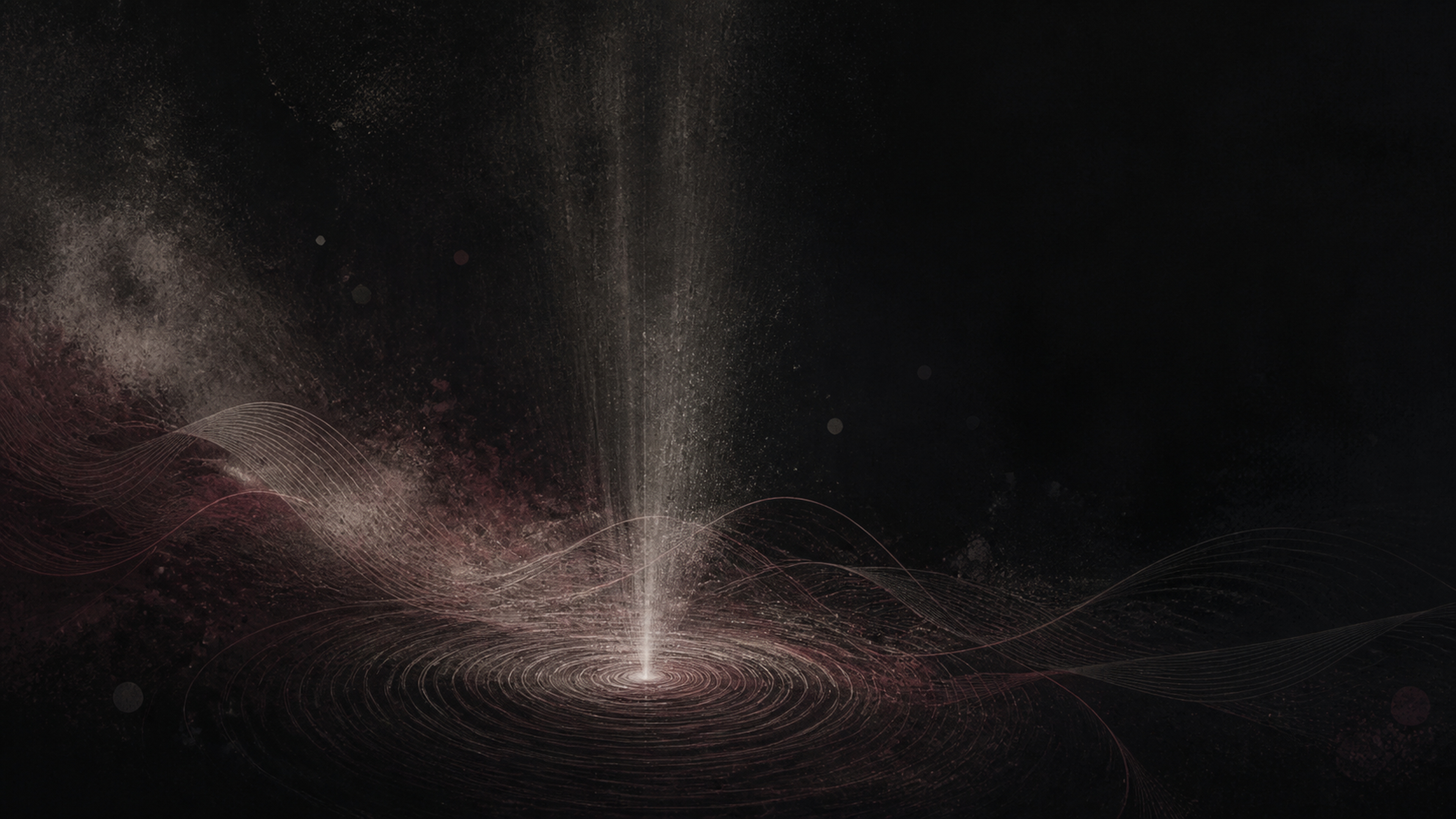 Abstract sound ripples and light in a dark field